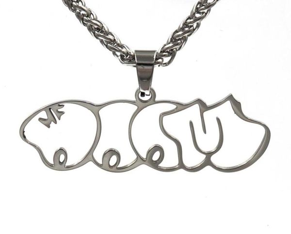 

mf doom mm food fashion brand pendant necklace men and women hiphop personality couple street allmatch jewelry5682421, Silver