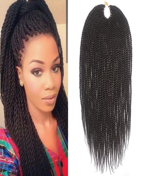 

18inch 30rootspack crotchet braids 13 colors synthetic senegalese crochet hair extensions2190717, Black