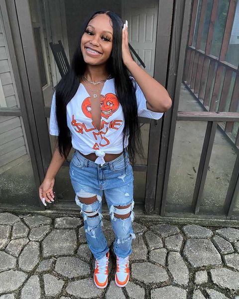 

personalized trend letter funny print t-shirt short, White