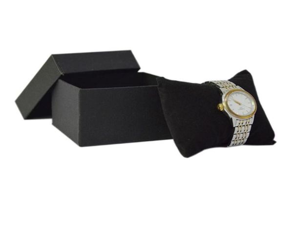 

5pcs jewelry packaging cases black paper with black velvet cushion pillow watch storage bracelet organizer gift box bangle chain s3045971, Black;white