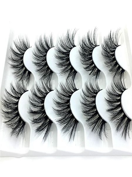 

2020 new 5 pairs 100 real mink eyelashes 3d natural false eyelashes mink lashes soft eyelash extension makeup kit cilios 0167035425