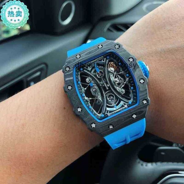 

aluxury watch date lluxury mens mechanics watches richa wristwatch barrel rm53-01 automatic hollowed out fashion milles carbon fiber 7mcg, Slivery;golden