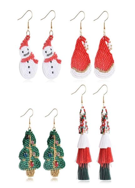 

dangle chandelier l beaded christmas earrings for women teardrop light weight seed beads holiday new year party decoratio chakrabe9443435, Silver