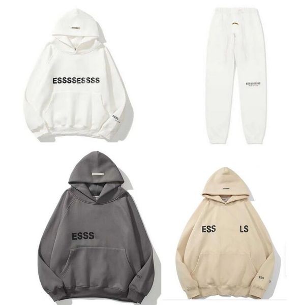 

mens womens designer ess entail hoodies sweatershirts suits streetwear pullover sweatshirts clothing loose hooded jumper oversized coats, Black