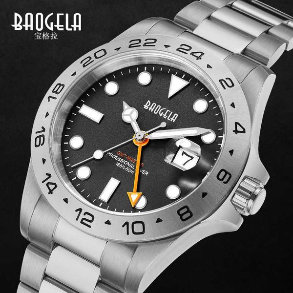 

r olax watches for men and women baogra baogela men's watch steel swiss movement pin fashion business quartz water ghost with gift box, Slivery;golden