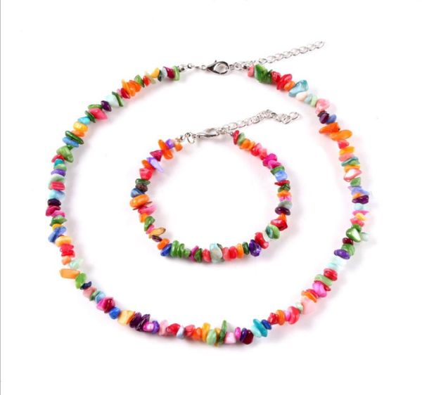 

bohemia colorful beads gravel turquoises choker necklaces natural stones necklace for women fashion jewelry4818493, Silver