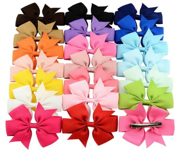 

hairpins grosgrain ribbon bows clips solid girls hair bow boutique hairclips elastic hair tie headwear kids hair accessories  co2082365, Slivery;white