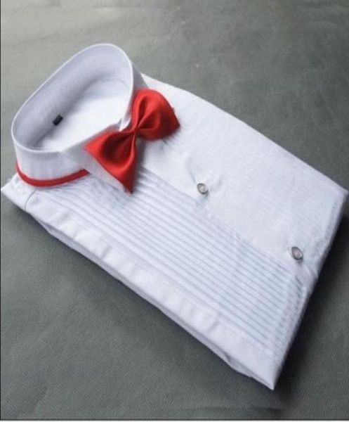 

white cotton long sleeve groom shirt men small pointed collar fold formal occasions dress shirts9319984