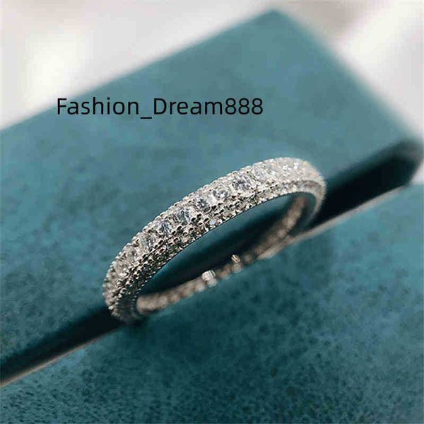 

wedding rings paved created moissanite ring real 925 sterling silver wedding bands enternity rings for women fine luxury jewelry 2021, Slivery;golden