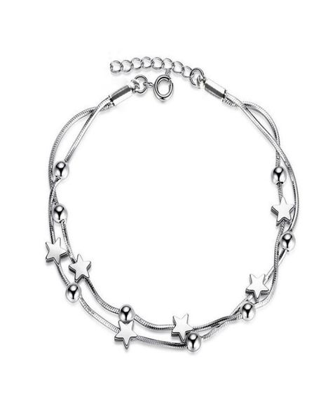 

classic chain pentagram round bead bracelet girls hand jewelry2721898, Golden;silver