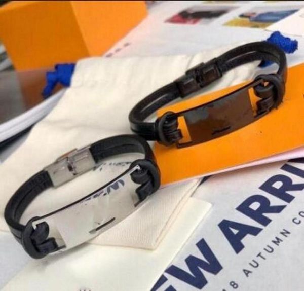 

new titanium steel bracelets for women and men leather bracelet bangle for woman jewelry designers bracelet women gift6891084, Black