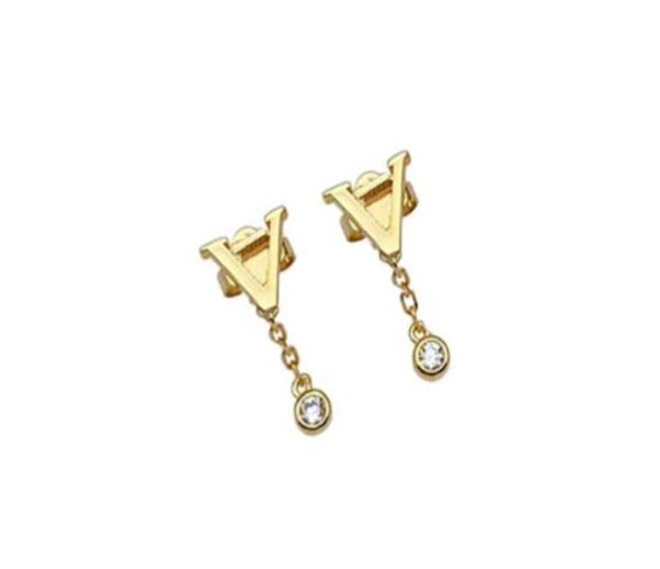 

fashion charm stud earrings aretes for women party wedding lovers gift jewelry engagement with box nrj6774364, Golden