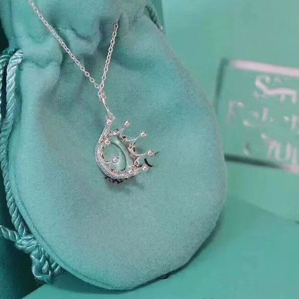 

designer tiff luxury jewelry accessories necklaces women charm jewelry light luxurys classic love pendant simple clavicle chain for birthday, Silver
