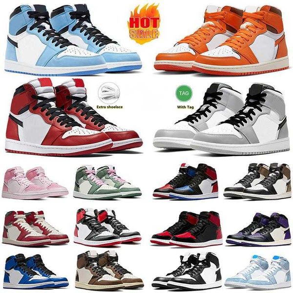 

men 1 designer basketball shoes 1s university blue leather rubber hyper royal dark mocha unc smoke grey ar non slip women sports designer sn