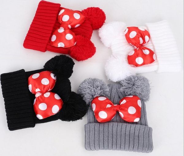 

big dot bowknot baby hat cute kids girls warm cap autumn winter outdoor warm knitted wool beanie3616031, Yellow