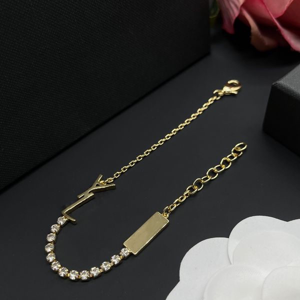 

designer gold chain bracelet womens bracelets love jewelry luxury letter pendant y bracelet for women charm earring wedding, Black