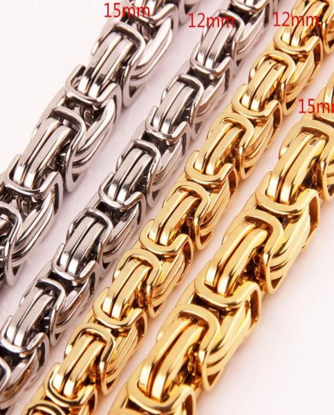 

hip hop mens 316l stainless steel flat byzantine link chain necklace rapper chunky fashion boys jewelry4151410, Silver
