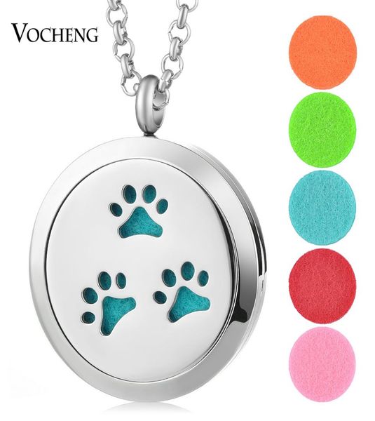 

perfume aromatherapy locket necklace 30mm 316l stainless steel magnetic paw print perfume pendant without felt pads va2554170989, Silver