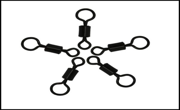 

4 matt black carp fishing big eye rolling swivel helicopter swivel1080094