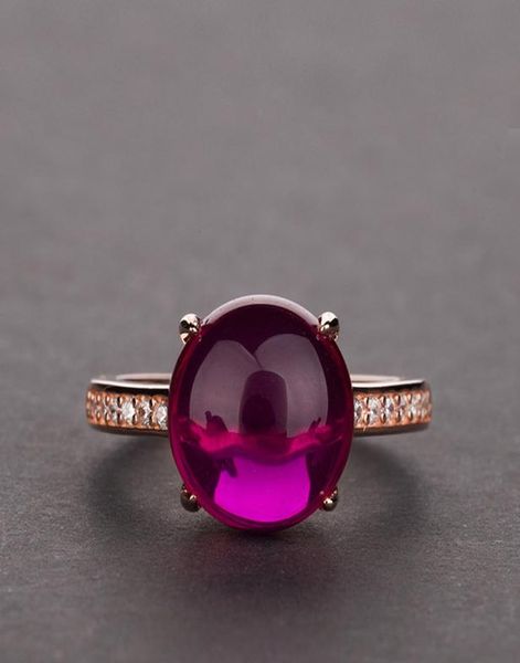 

18k rose gold ruby ring 100 original 925 sterling silver engagement wedding band rings for women statement party jewelry7070114, Slivery;golden