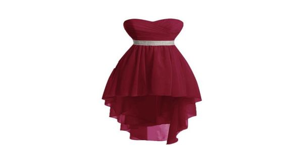 

beaded sweetheart chiffon high low bridesmaid dresses 2020 ball gown party dress new prom gowns lace up2415778, White;pink