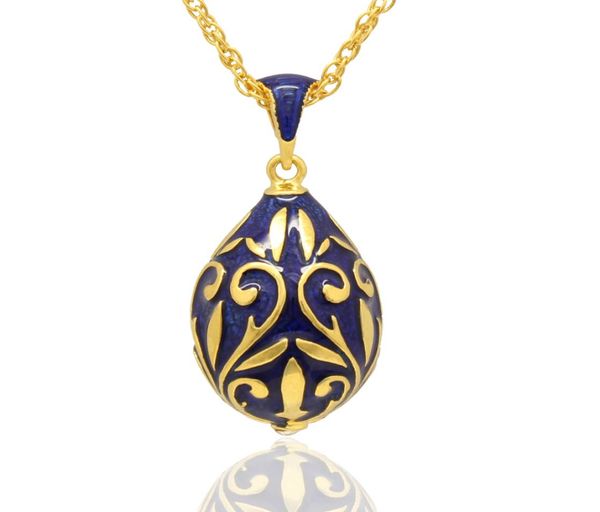 

gold plating enamel leaf flower faberge egg charm rhinestone russian egg pendant necklace for easter day1272154, Silver