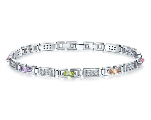 

women bracelets diamond crystal tennis bracelet shining luxury jewelry with gift box silver girl zircon bracelet birthday for frie3153706, Golden;silver