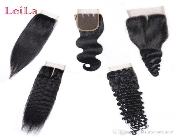 

brazilian virgin human hair 4x4 lace closure peruvian malaysian indian mongolian body wave straight loose deep kinky straight clos7859449, Black;brown