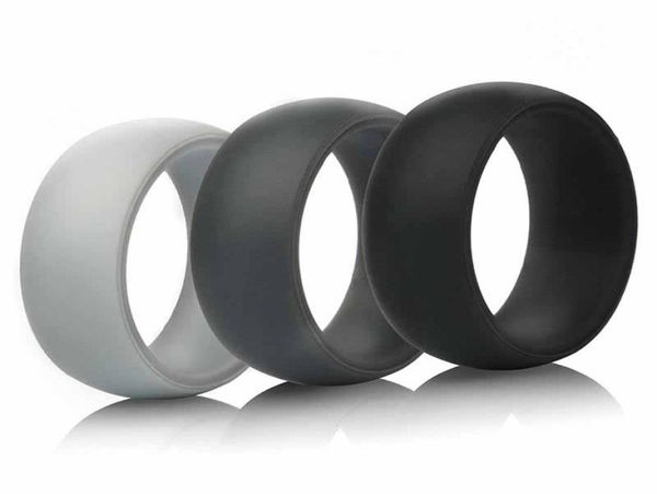 

3pcsset silicone finger ring flexible hypoallergenic crossfit engagement army band rubber wedding engagement ring size 6123592142, Silver