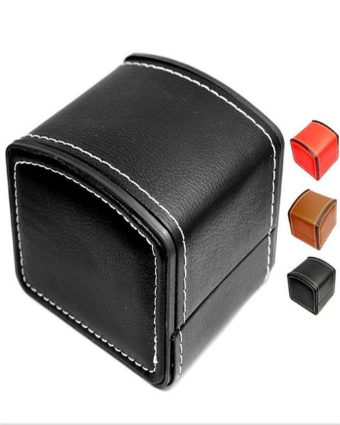 

fashion watch boxes durable pu leather watches cases bracelet bangle jewelry wrist box gift case2204078, Black;blue