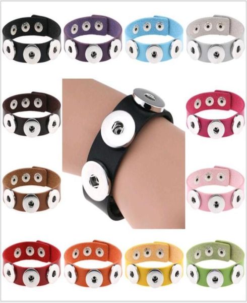 

whole snap button bracelet bangles pu leather bracelets fit 18mm noosa snap button jewelry 14 colors for choose9664268, Golden;silver