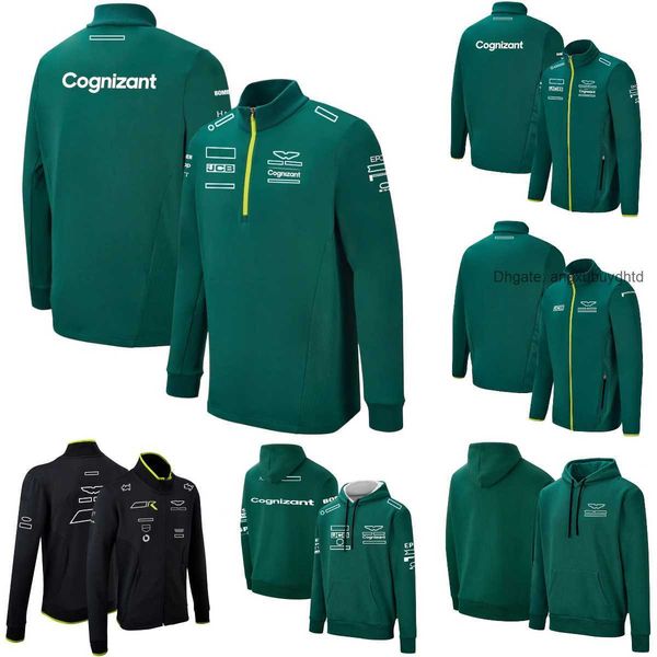 

f1 martin hoodie jacket formula 1 driver racing suit jacket autumn winter men's warm zip up jacket casual fashion sweatshirt plus size, Black