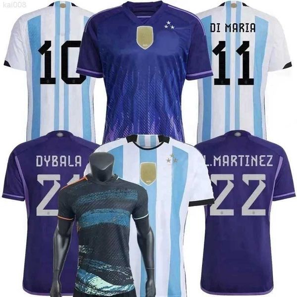 

argentina 10 lionel messis 2023 22 home away soccer jersey 6 german pezzella 14 exequiel palacios 21 paulo dybala 18 guido rodriguez 16 thia, Black;yellow