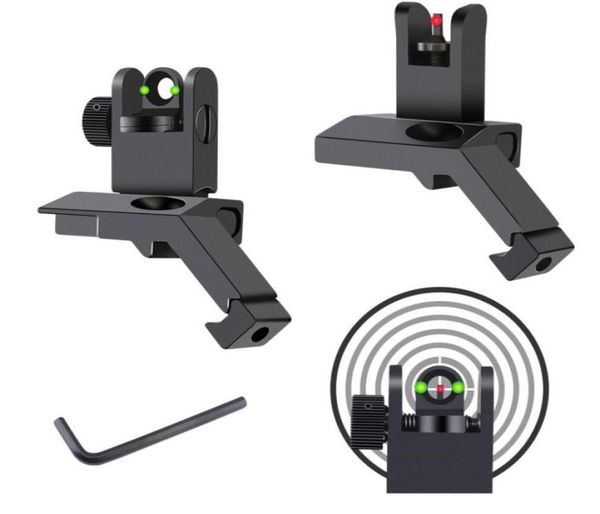 

magorui 45 degree flipup fiber optics iron sights low profile front and rear sights with red and green dots fit picatinnycx8934677