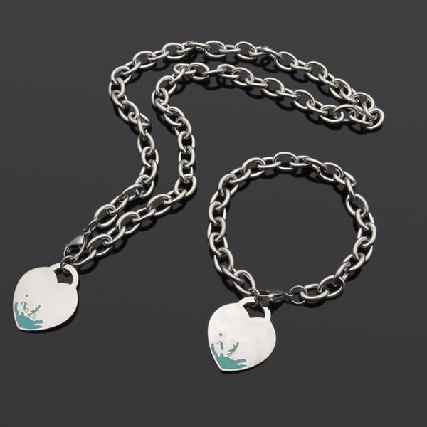 

heart bracelet silver charm bracelets designer jewelry set 18k rose gold plated necklace for women mens tennis chain men fashion jewelrys pa, Golden;silver