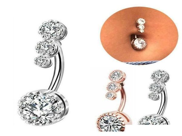 

crystal belly piercing button rings bar barbell drop dangle navel rings nombril ombligo ring women men body jewelry gvsux1881242, Silver