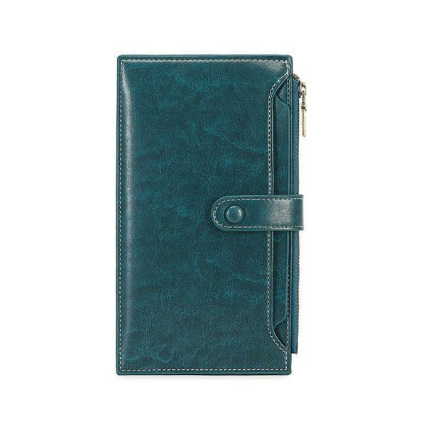 

rfid anti magnetic wallet double layer zipper phone wrap clip new high capacity long wallet