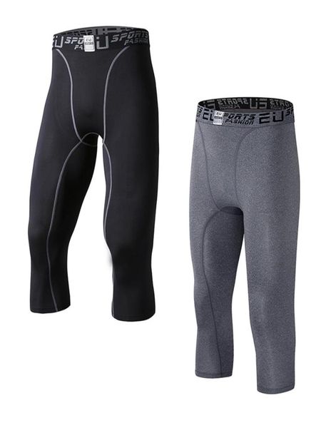 

eu men039s compression capri base layer tights 34 pants capri pants6131179, Black