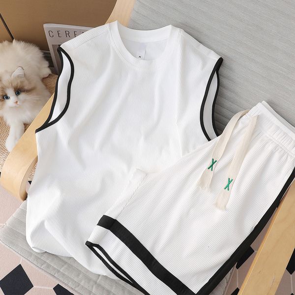 

mens tracksuits casual set couple summer short sleeve tshirt for men and women paired with a cool trendy brand of sportswear 230715, Gray