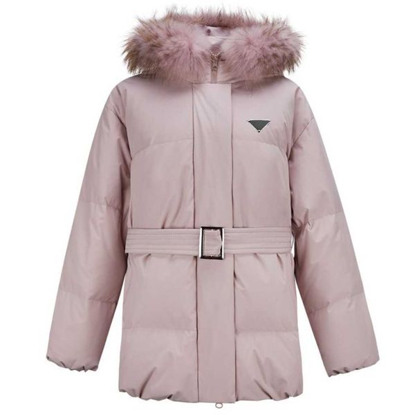 

autumn and winter women's hooded hair collar slim-fit short down jacket, with a belt slim-fit, fluffy and comfortable down filling., Black
