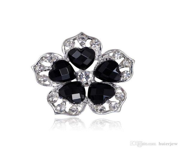 

pretty brooches for women retro style black big crystal brooch elegant black colored flower women brooch pins crystal rhinestone b3638853, Gray