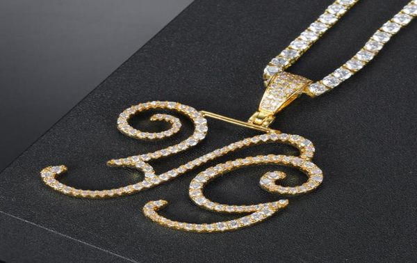 

custom name cursive letters necklace pendant gold silver men women fashion hiphop rock jewelry with rope chain27705836821713