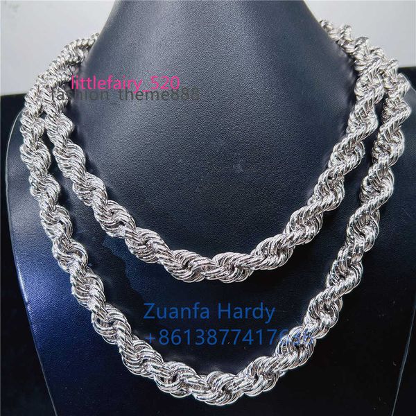 

pendant necklaces big size 8mm moissanite clasp men's necklace gold plated vvs moissanite diamond lock silver link rope chain