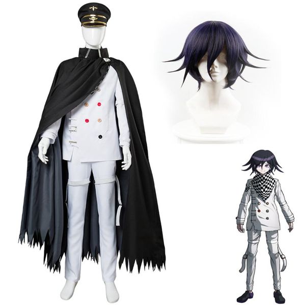 

danganronpa v3 killing harmony ouma kokichi cosplay costume clothes accessories wigs 396383, Black