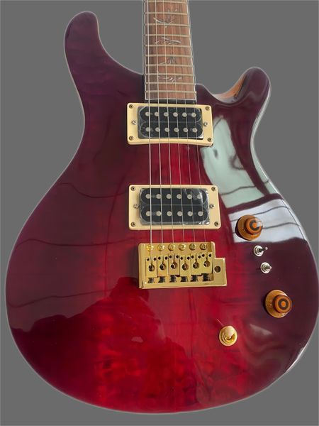 

rare vintage red custom 22 private stock paul prs electric guitar quilt maple very sepcial fingerboard inlay