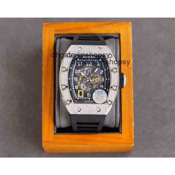 

alluxury mens mechanical watch richa milles rm030 fully automatic movement sapphire mirror rubber watchband swiss wristwatches z7mv, Slivery;golden