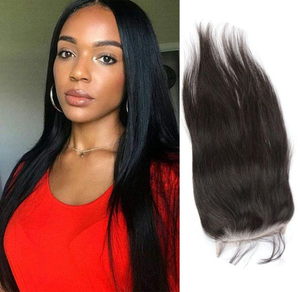 

malaysian unprocessed human hair 6x6 lace size body wave straight natural color six by six closure hair extensions8677319, Black;brown