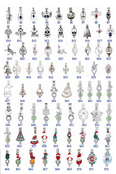 

mixed 215 pearl cage locket pendants silver plated mermaid essential oil diffuser necklace locket for diy jewelry 30pcscs0011941028