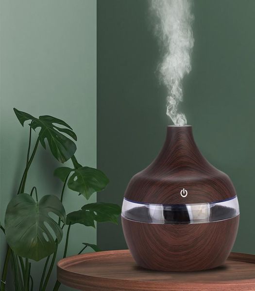

electric air humidifier essential aroma oil diffuser ultrasonic wood grain humidifier usb mini mist maker led light6004147