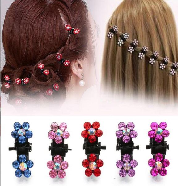 

crystal rhinestone flower hair claw hairpins hair accessories ornaments hair clips hairgrip for kids girl 12pcsset gc9075494642, Slivery;white